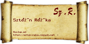 Sztán Réka névjegykártya