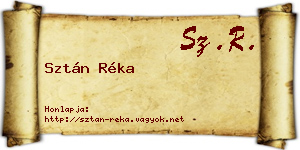 Sztán Réka névjegykártya